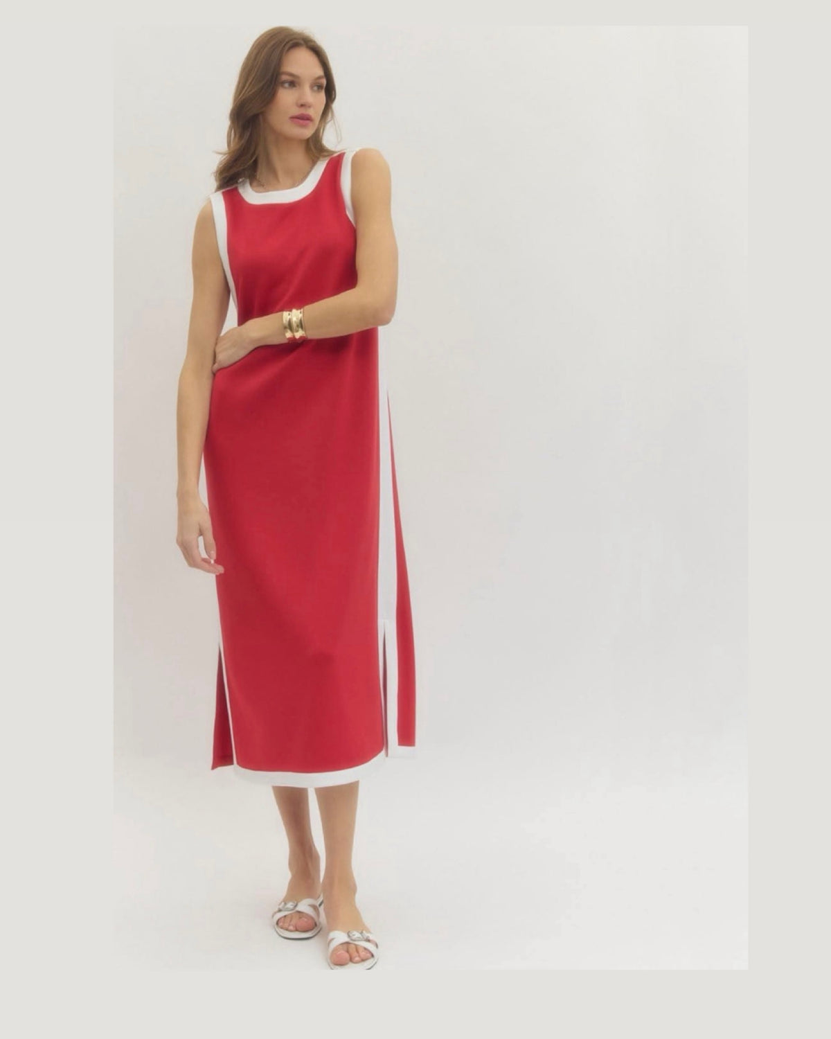 Effortlessly put together Dress in Red/ White