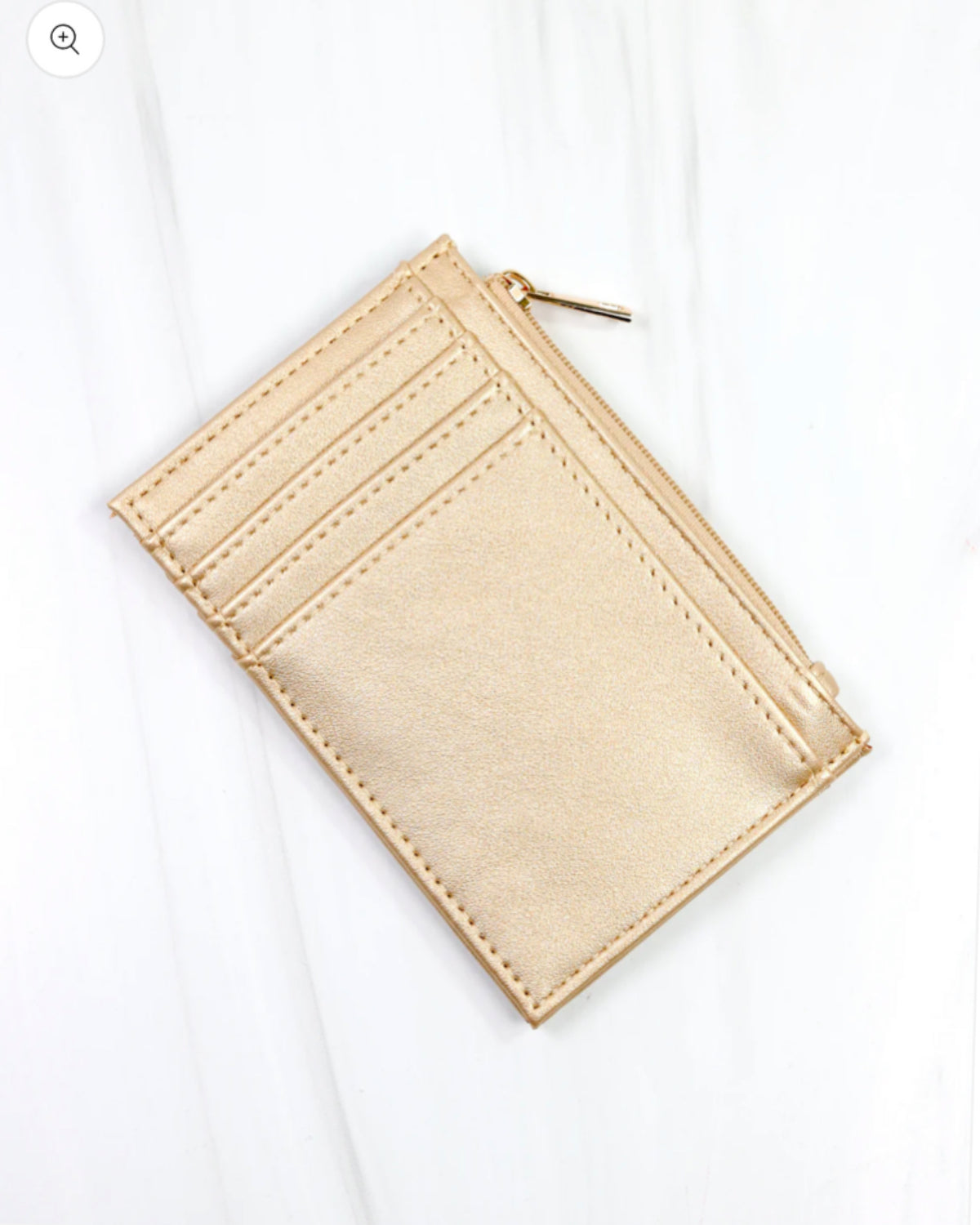 Molly Zip Card Holder in Champagne