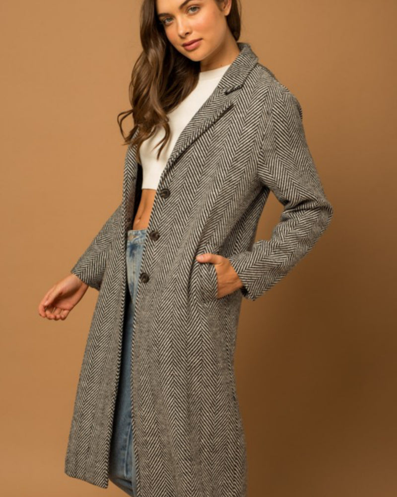 City Herringbone Coat