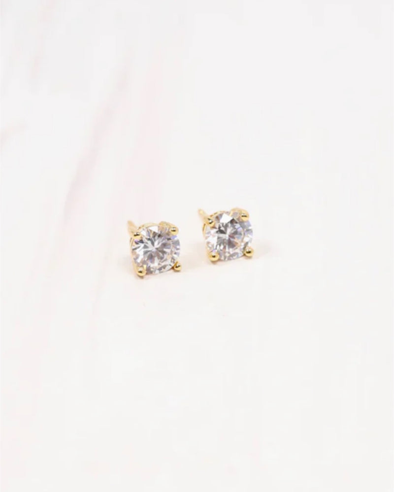 Merriman CZ Stud Earring in Gold