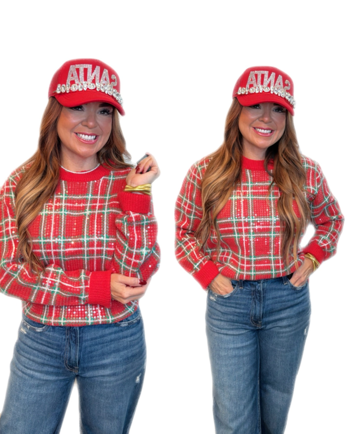 Holly Jolly Sequin Sweater Top