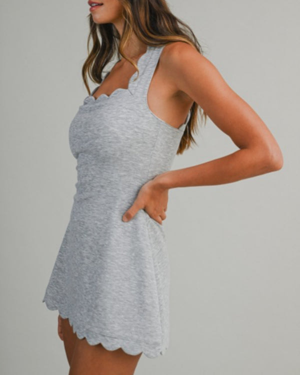 Skuba Scallop Elevated Atleisure Romper Dress