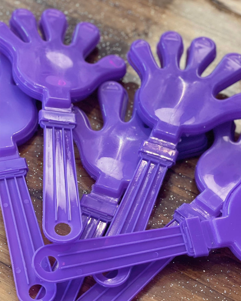 11" Hand Clappers in Purple, Noisemakers