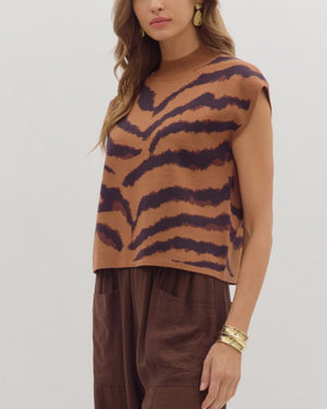 Something Wild in Tiger Sweater Top