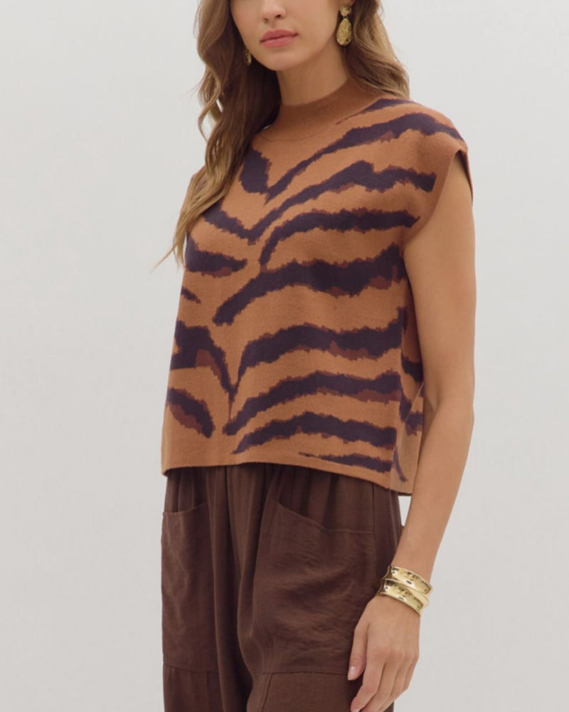 Something Wild in Tiger Sweater Top