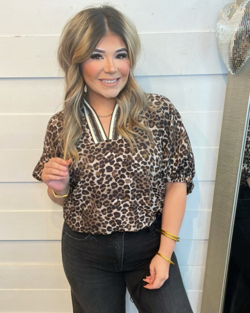 Espresso Love Leopard Blouse