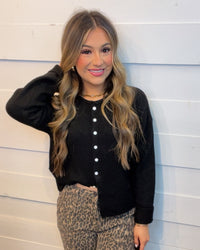 Classic Lightweight Button-down Cardigan in Black