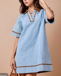 Saddle & Denim Dress