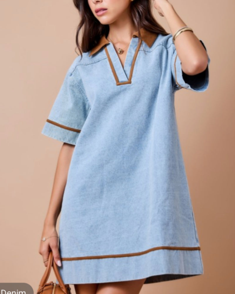 Saddle & Denim Dress