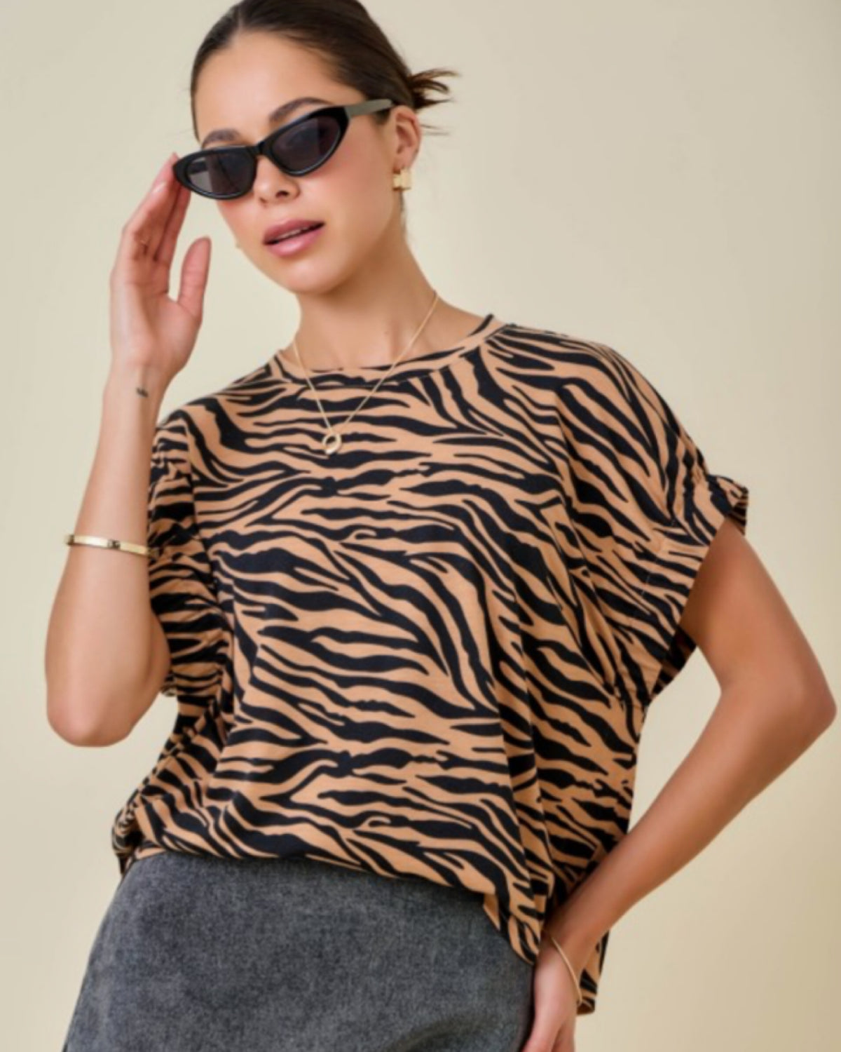 Wild Side Tiger Knit Top