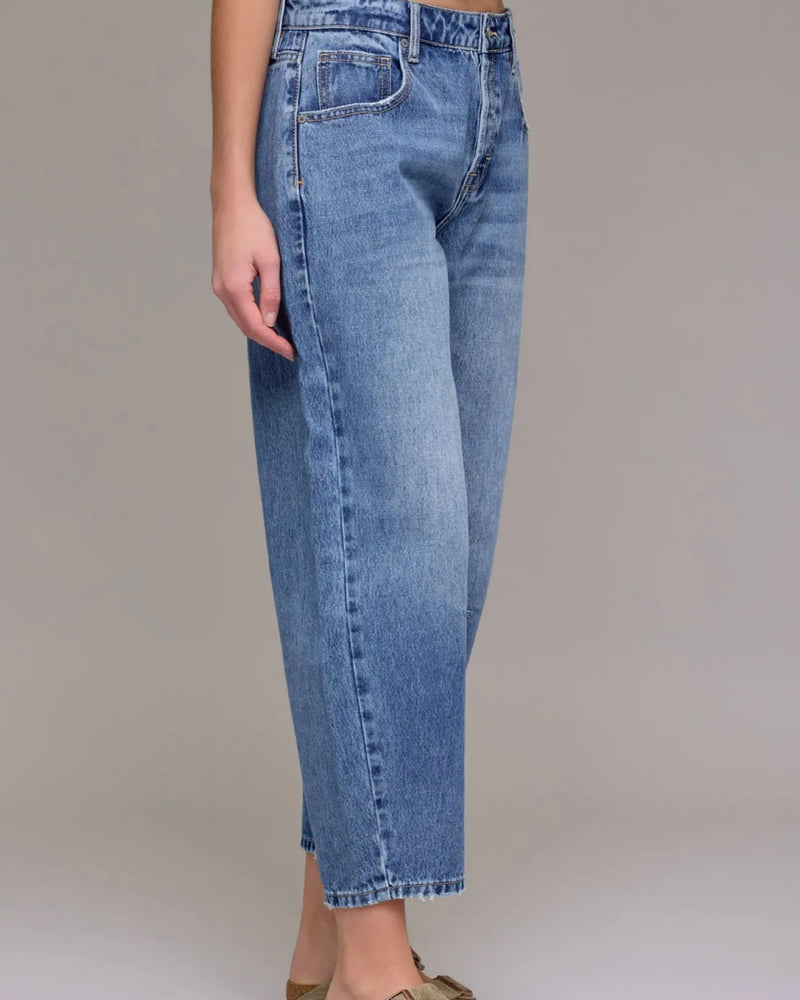 Medium Dark 25in. Inseam Crop HIDDEN Barrel Jean