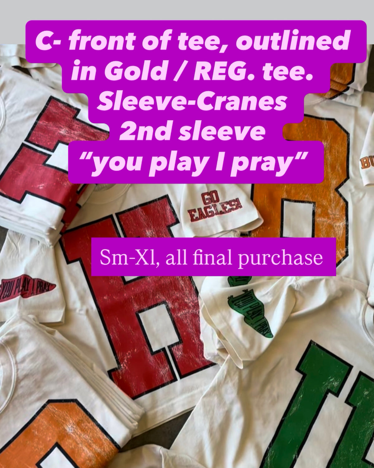 Team Tee - C Cranes (C outlined in Gold)