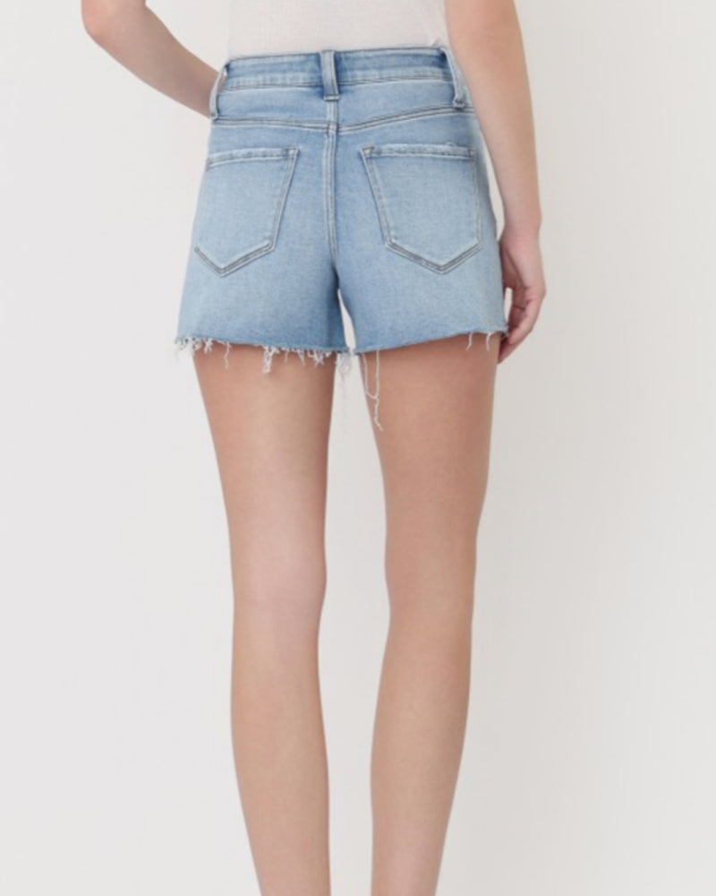 Righteous Super High Rise Distressed A Line Short