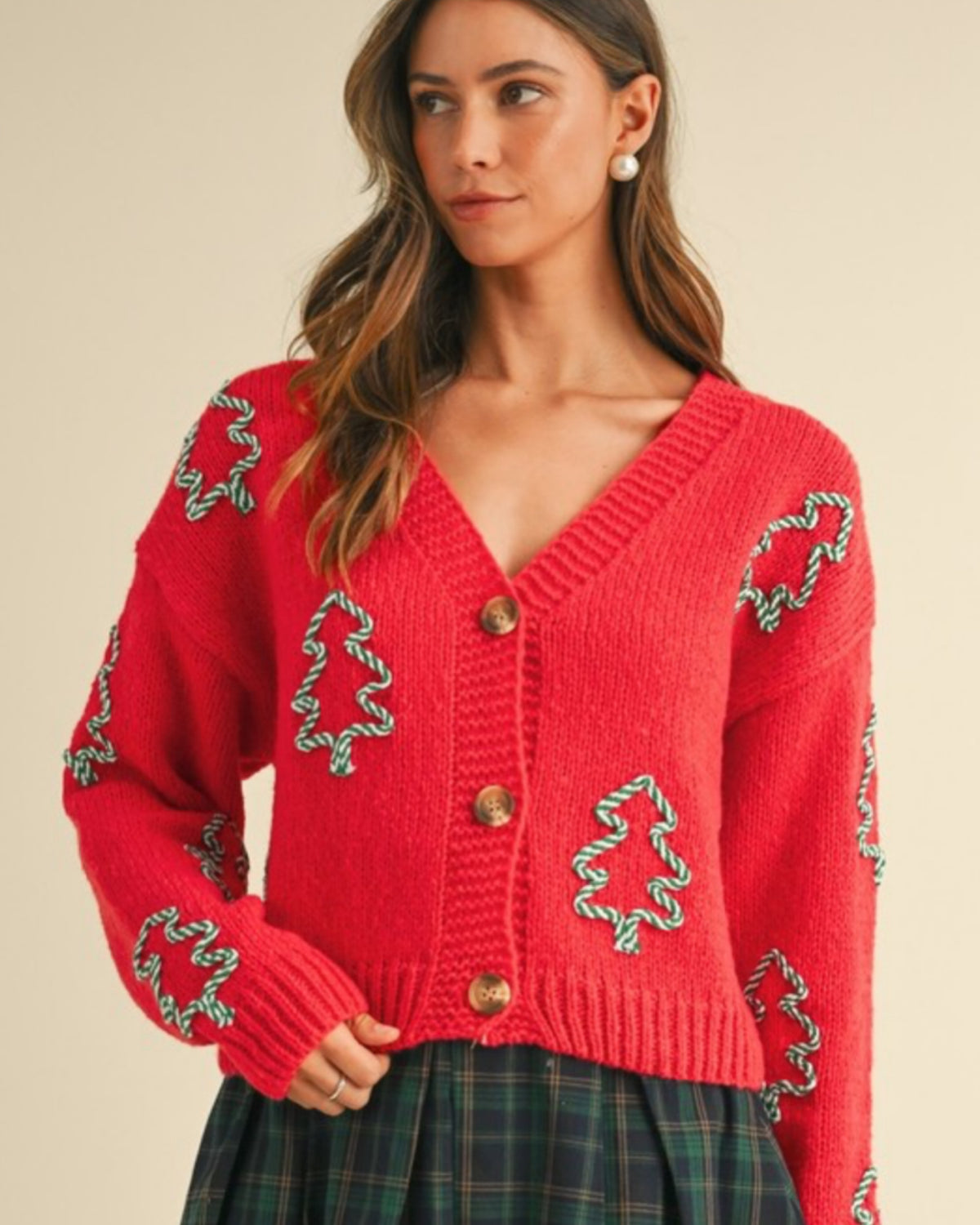Christmas Tree Bulky Sweater Cardigan