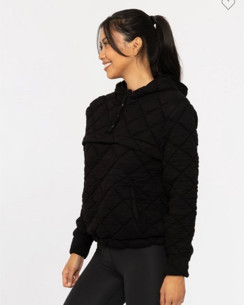 Down for anywhere Quilted Pullover