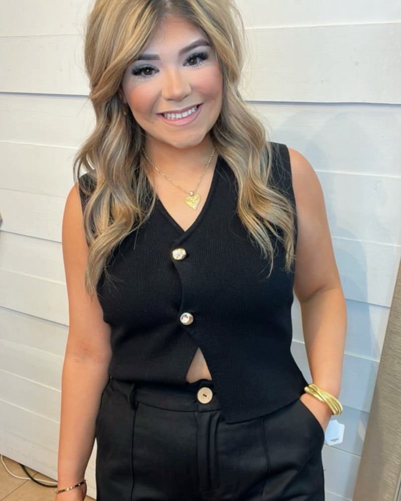 Uptown Dallas Vest in Black