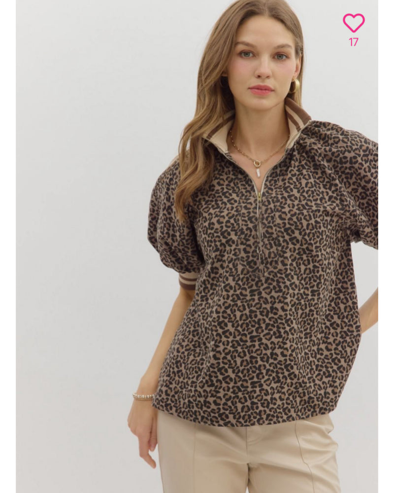 Spotted at Brunch in Mocha Leopard Top