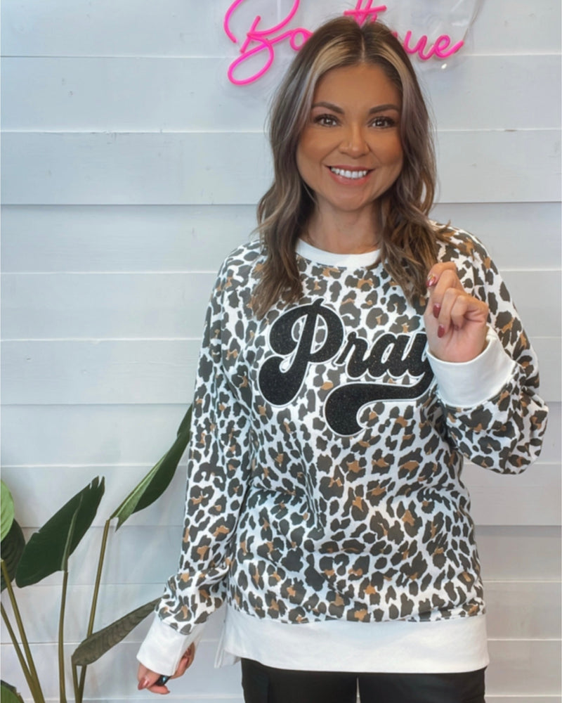 PRAY LEOPARD SWEATSHIRT