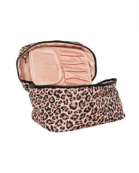 Brown Leopard Quilted Cosmetic Bags
