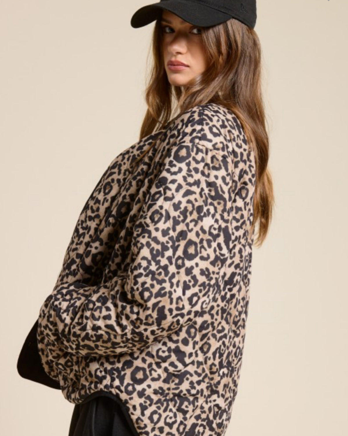 the Slopes Leopard Quilted Leopard Snap Jacket