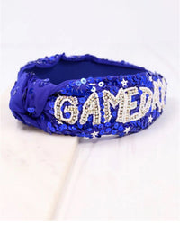 GAME DAY Sequin Headband in ROYAL