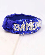 GAME DAY Sequin Headband in ROYAL