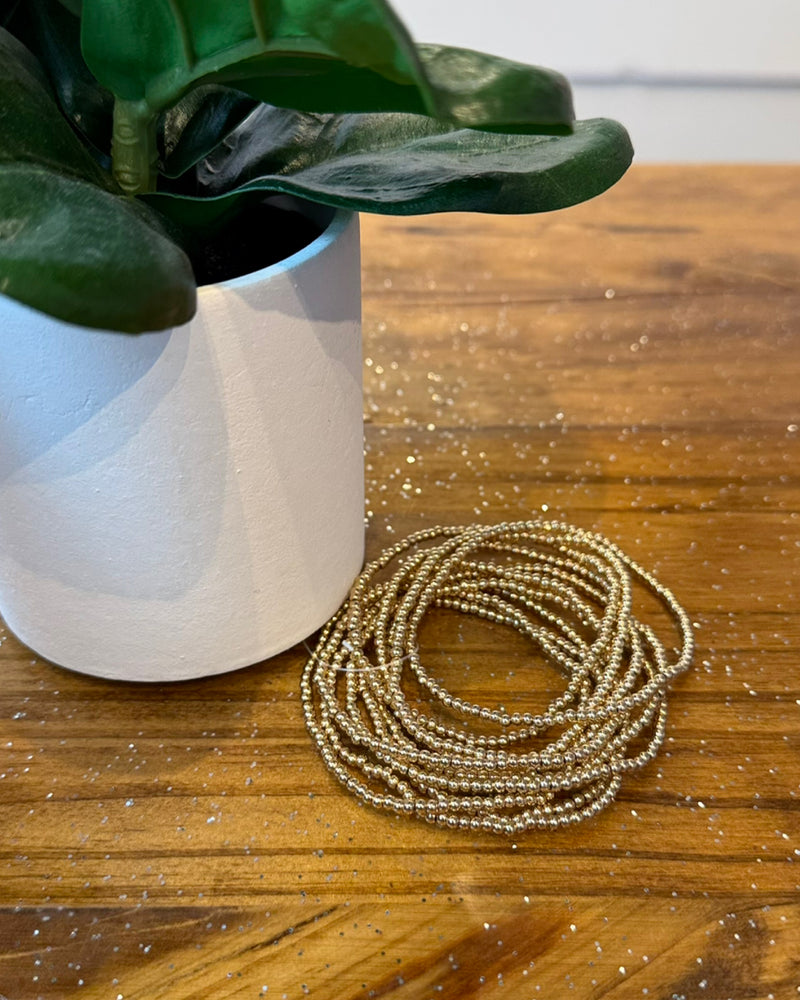 Simple Thin Beaded Bangle Set