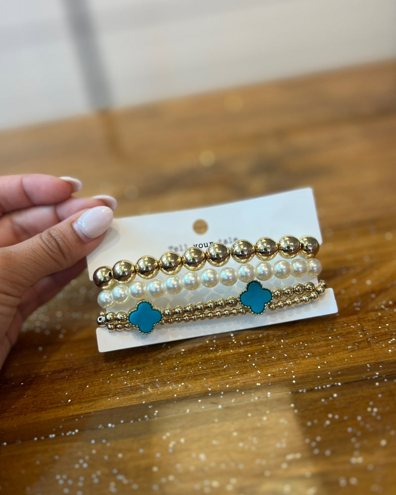 Tell your tale Turquoise & Pearl Set