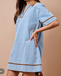 Saddle & Denim Dress