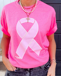 Neon Pink Breast Cancer Awareness tee