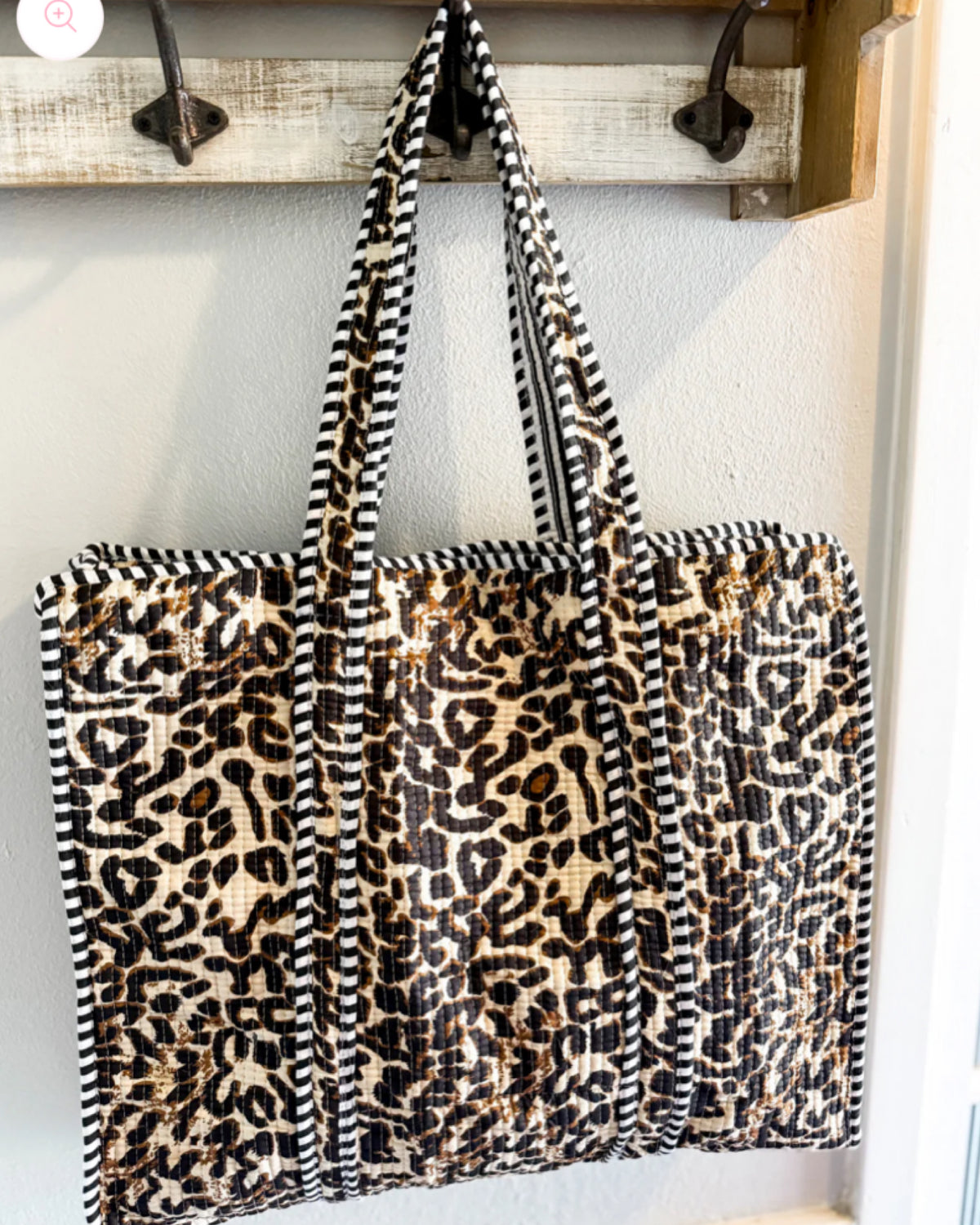 Leopard Quilted Tote Bag