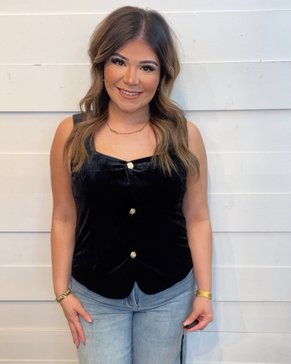 Holiday Velvet Rose Vest