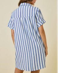 Easy Shirt Dress in Navy