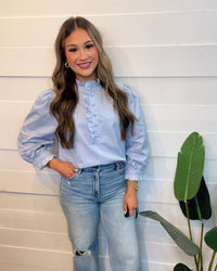 Jodifl Solid Ruffle Lace Top