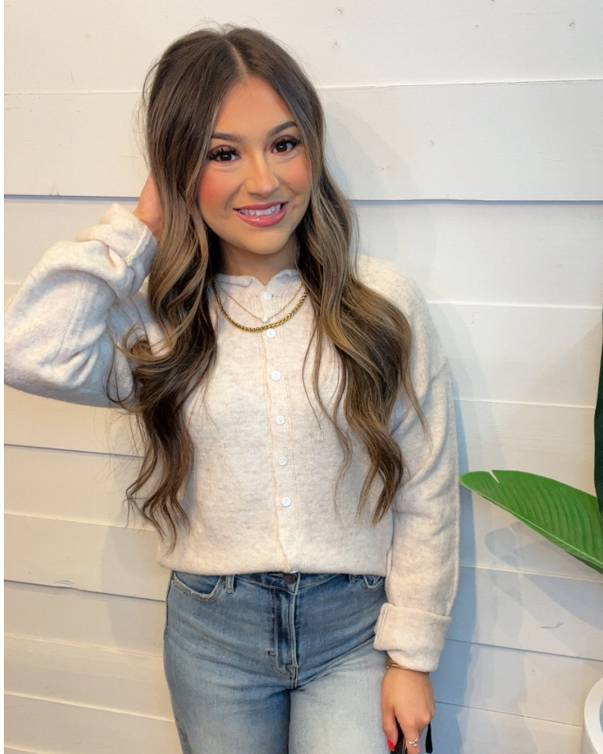 Classic Lightweight Button-down Cardigan in MOCHA