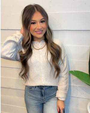 Classic Lightweight Button-down Cardigan in MOCHA