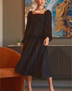 Hosting a Winter Dinner Pleated Midi Skirt