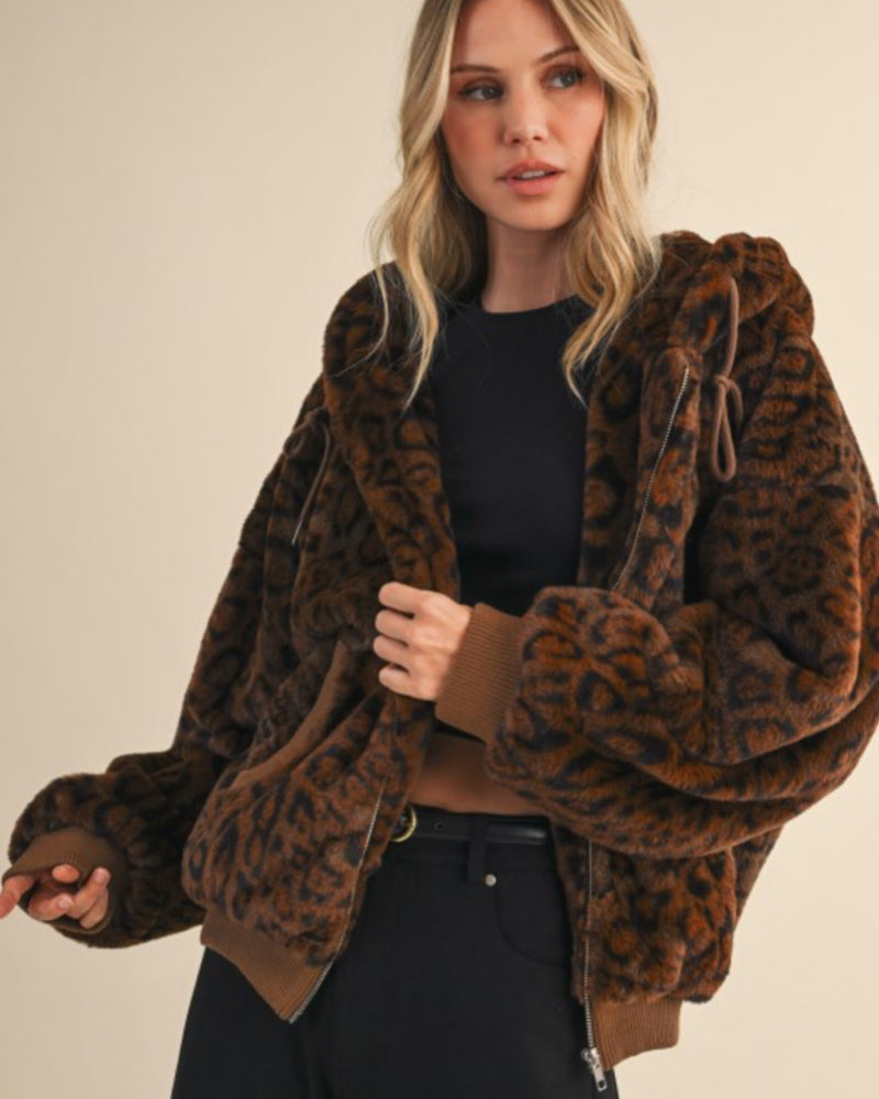 Mob Wife Leopard Fur Jacket