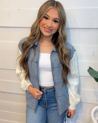 New Country Quilted Denim Jacket