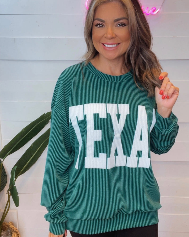 She’s like TEXAS Corded Sweatshirt