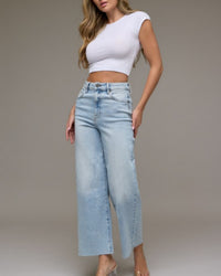 Light Wash Clean Stretch Wide Leg HIDDEN Jeans