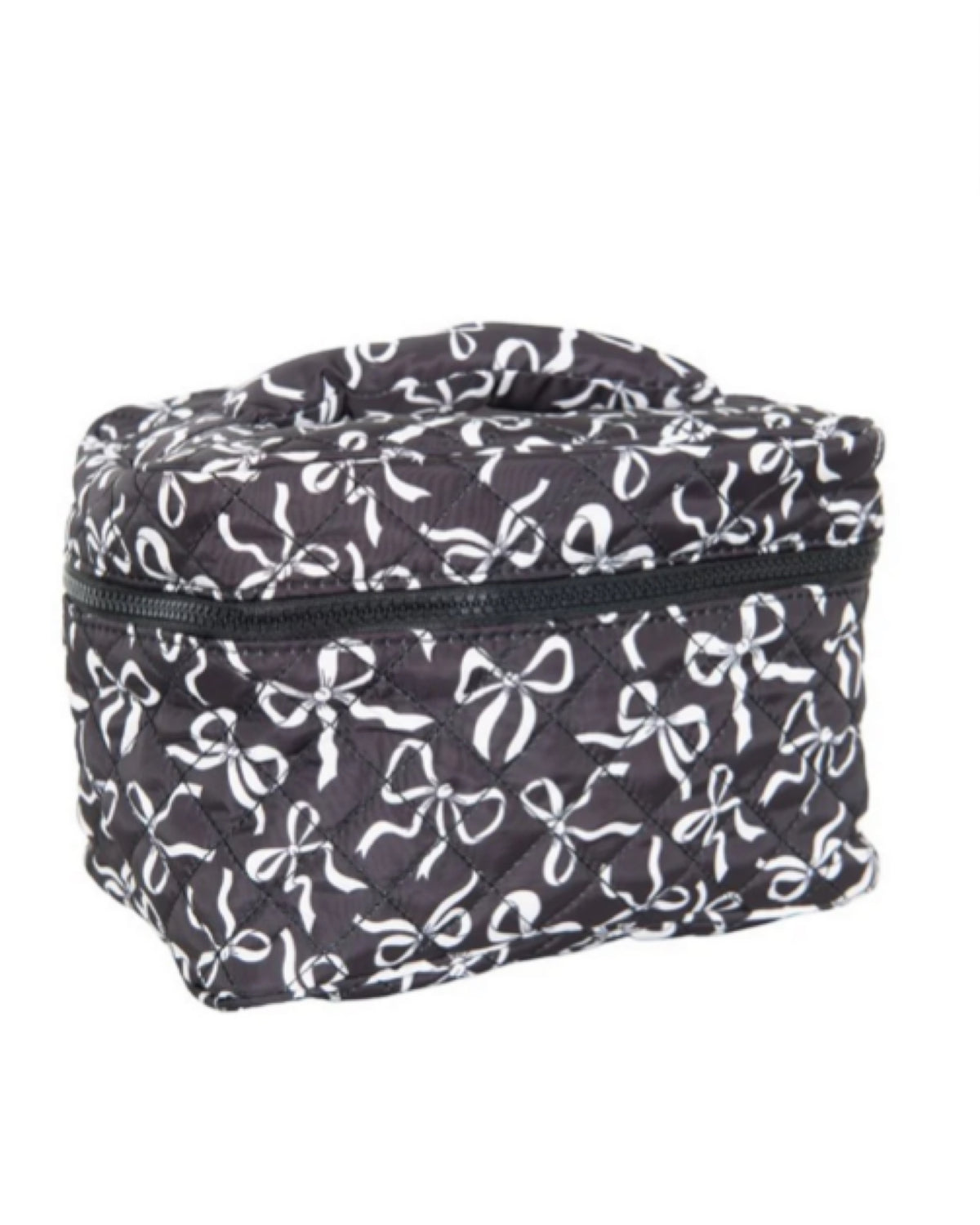 Black & White Coquette Bows Quilted Cosmetic Bags