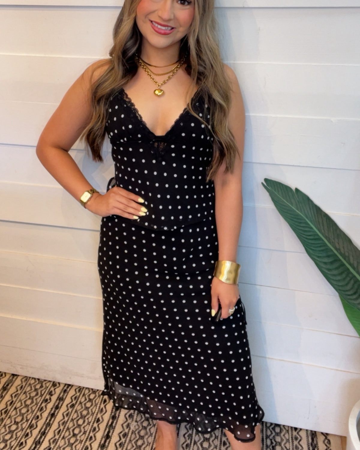 Chiffon Darling Polka-Dot Skirt