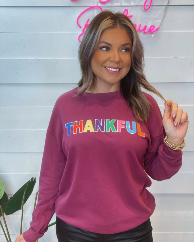 THANKFUL Sequin Sweatshirt