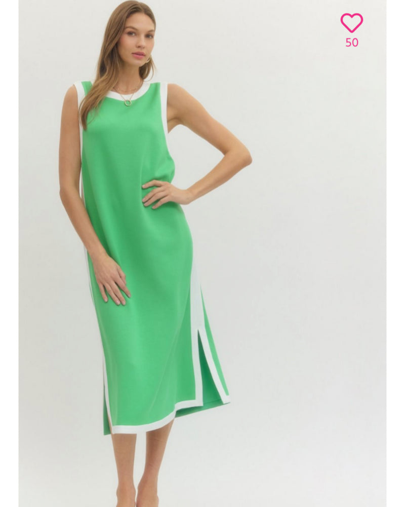 Effortlessly put together Dress in Green/ White