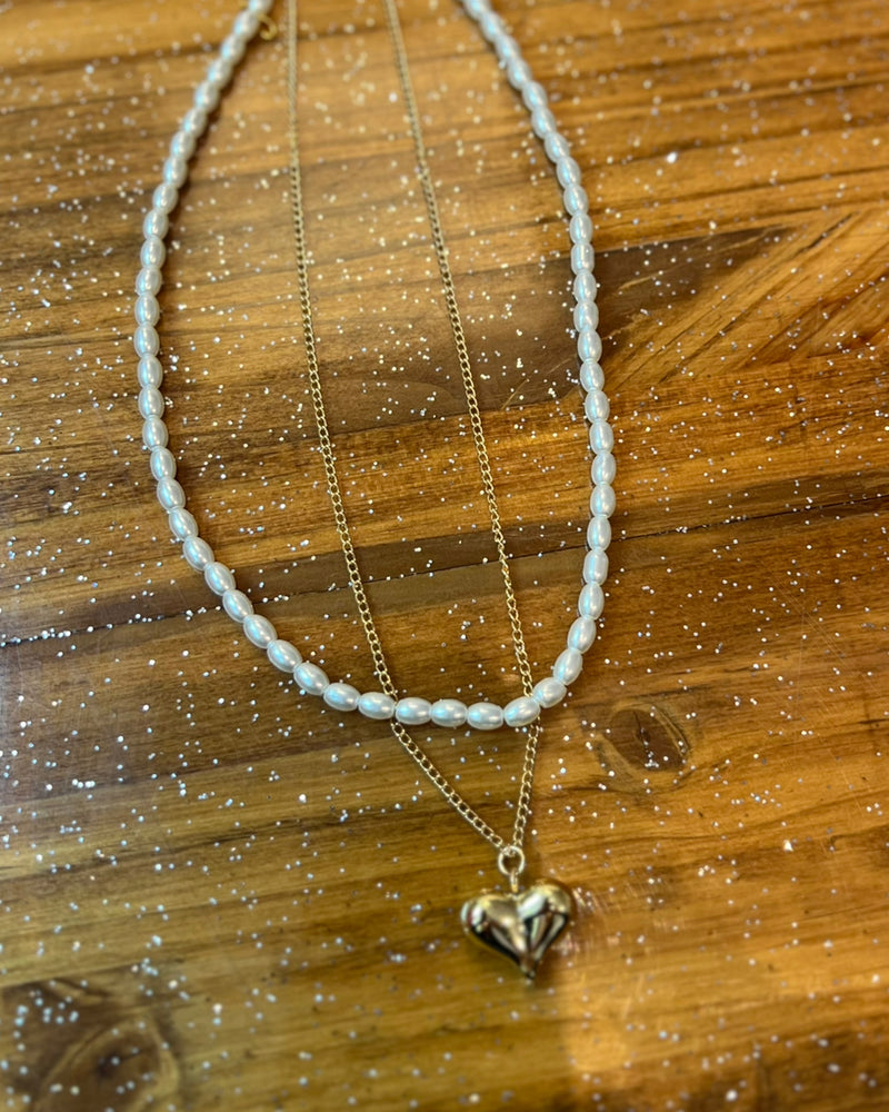 Pearls & My Heart Necklace