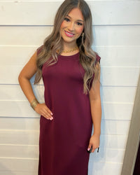 Resort Pass Midi Dress in Wine