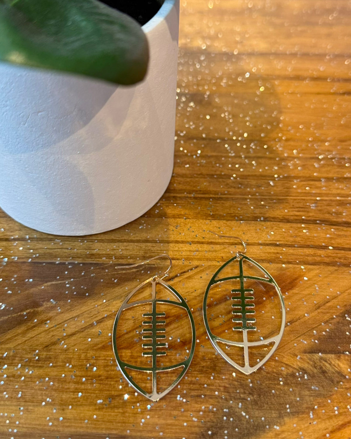 Large Football Earrings