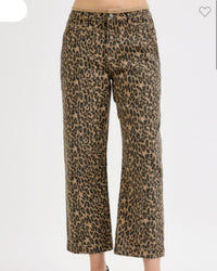 RISEN Leopard Camel Barrel Jeans