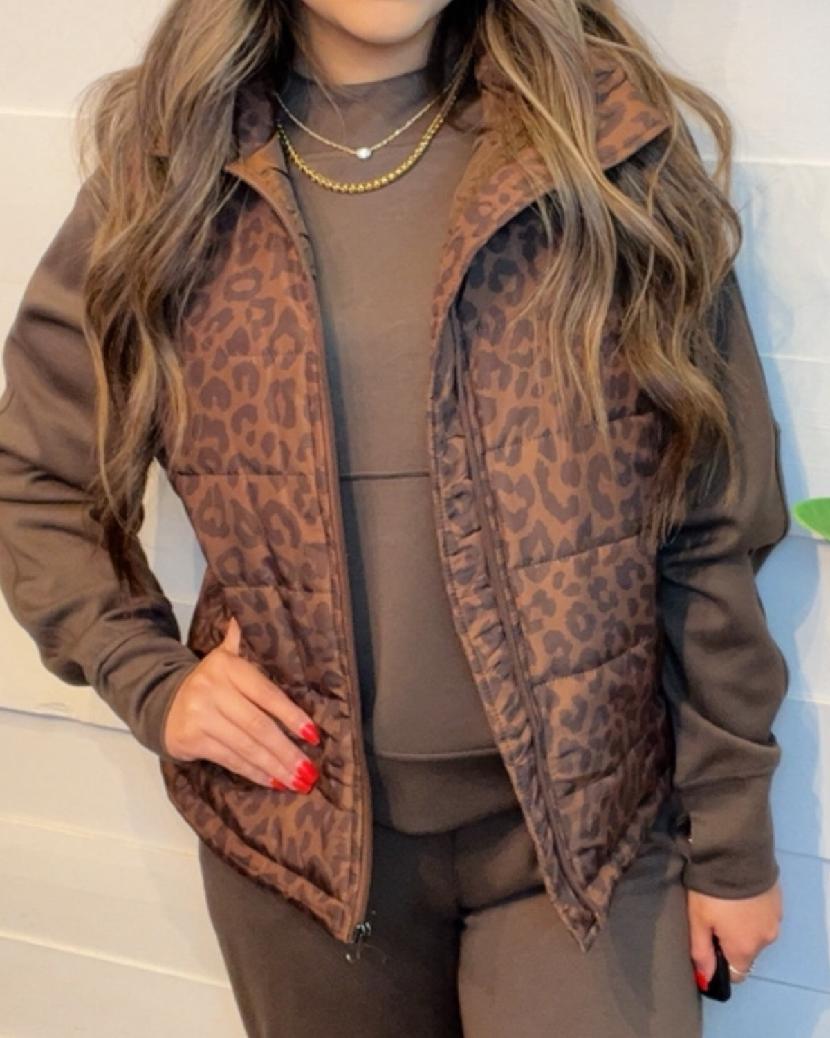 Delilah Leopard Puffer Vest